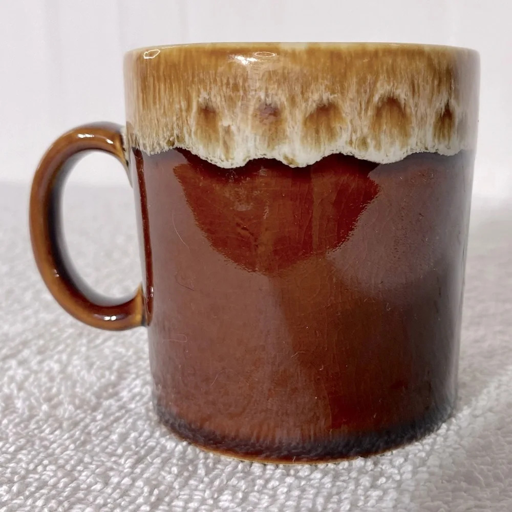 Vintage Handmade Brown Glaze Ceramic Pottery Mug Coffee Cup
